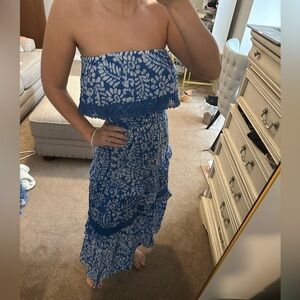 NWOT Blue island strapless dress